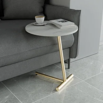 פשוט המודרני סלון ביתי רוק צלחת ברזל יצוק מתכת תה קטן שולחן השינה ספה קטנה, שולחן עגול בצד ארונות