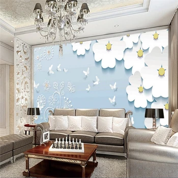beibehang תמונה מותאמת אישית טפט מדבקה 3D דייזי 3d אירופה רקע ציור הקיר המסמכים דה parede טפט על קירות 3 d