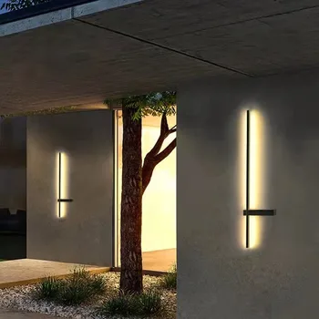 LED חיצוני וול אור רב בר אור אטימות IP54 הבית המודרני גינה וילה מרפסת תאורת קיר חיצוני אלומיניום מנורות קיר
