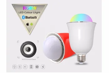 20pcs/lot חכם RGB אלחוטי Bluetooth רמקול הנורה נגינה E27 LED תאורה AC85-265V עבור עיצוב הבית.