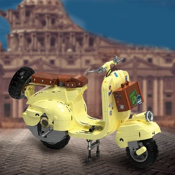 דגם וינטג ' Motorcyle מיקרו אבני בניין לבנים מהירות רוכב אלוף העיר Veducational צעצועים מתנה סוג Ehicle Moc יצירתי