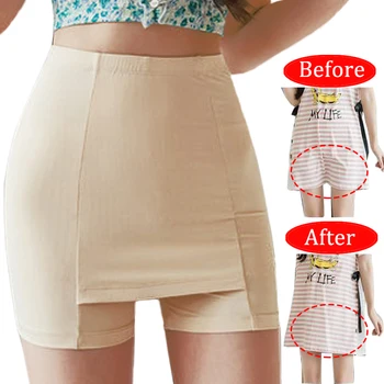 בטיחות מכנסיים קצרים לקיץ השמלה הגנת הפרטיות גבוהה המותניים נגד שפשוף רך, תחתונים ללא תפרים תיבת נשים תחתונים קצרים