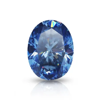 כחול, אליפסה לחתוך Moissanite אבן עם תעודת המותניים קוד יהלום חן VVS מצוין עבור תכשיטים מותאמים אישית עושה