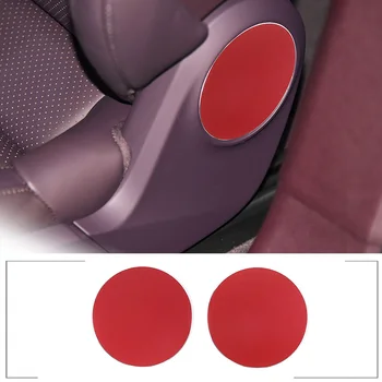 עבור פורשה Taycan 2019 2020 2021 2022 סגסוגת אלומיניום אדום המושב לקצץ עגול לכסות לקצץ מדבקה אביזרי רכב