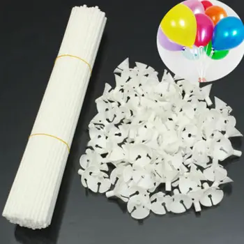 50 סטים של פלסטיק בלון מוטות + 32 סנטימטרים מחזיק עבור יום הולדת, חג, חתונה, ואת הצד השני בלון קישוט אביזרים