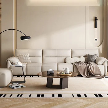 Italiano ספת עור לבנה יוקרה סלון ענן עצלן הנורדית בסגנון מודרני הספה מעצב ספה Inflavel ריהוט גן