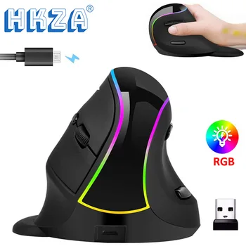 HKZA העכבר האלחוטי של 2.4 G אנכי נטענת RGB עכבר משחקים עבור גיימר מחשב נייד 3200 DPI עכברים ארגונומיים עם דקל. השטן השאר