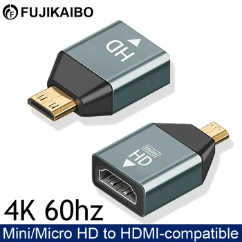 4K 60HZ Mini Micro-HDMI תואם HDMI-התואם מתאם ממיר עבור מחשב נייד כרטיס גרפי מצלמה צג מקרן, מצלמה