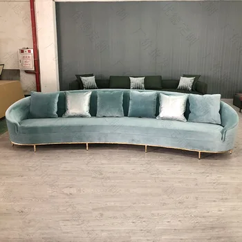 נחושת טהורה בסיס בד אחד בצורת ספה וילה סלון מודרני מינימליסטי בד הספה