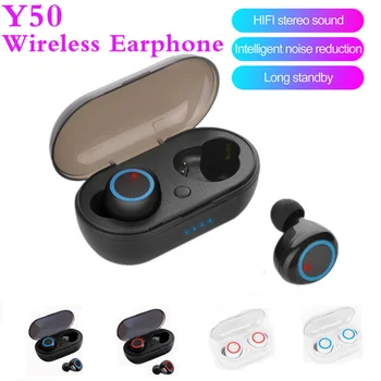 Y50 TWS Bluetooth אוזניות 5.0 Wireless אוזניות עמיד למים בס אוזניות אלחוטיות אוזניות סטריאו מוסיקה ספורט אוזניות