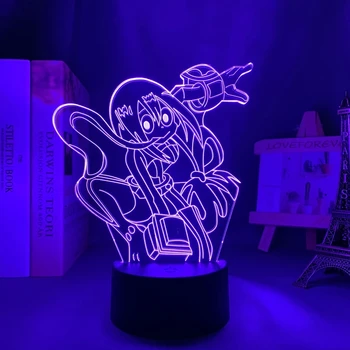 3d המנורה אנימה הגיבור שלי אקדמיה Tsuyu Asui מנורות קישוט חדר השינה מתנת יום הולדת Tsuyu Asui אור Led לילה Froppy