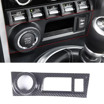 על 2012-2021 טויוטה 86/סובארו BRZ אמיתי סיבי פחמן סגנון רכב הצתה בלחיצת כפתור התחל מסגרת דקורטיבית חלקים אוטומטי