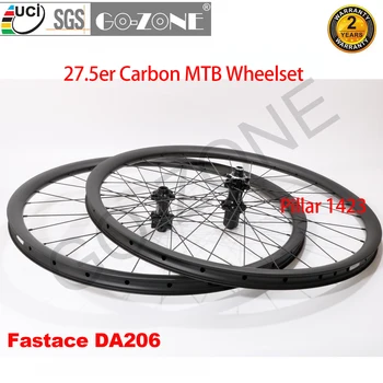 חלקי אופניים 27.5 המיון פחמן MTB גלגלים משיכה ישר Fastace DA206 אור דרך ציר / שחרור מהיר ח 