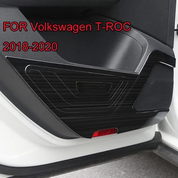 איכות גבוהה פלדה אל חלד המכונית דלת פנים אנטי-בעיטה משטח דקורטיבי לוח פולקסווגן T-ROC 2018 2019 2020