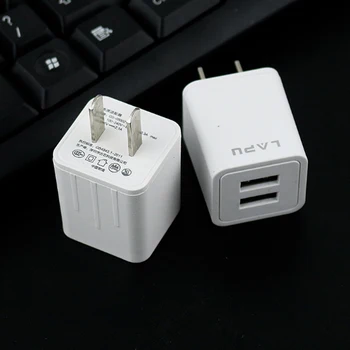 10pcs לנו לחבר שתי יציאות USB טלפון נייד קיר מתאם מטען 2.1 מטען מהיר גובה עבור אנדרואיד עבור iph עבור iPad