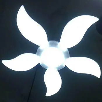 מתקפלת LED מוסך אור 75W E27 זווית מתכווננת להבי המאוורר מנורת חיסכון באנרגיה, צריכת חשמל נמוכה בהירות גבוהה