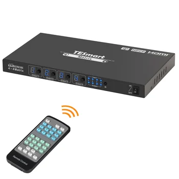 TESmart מוצר באיכות גבוהה 4x4 HDMI Splitter מתג וידאו 4k מטריקס Switcher עם IR