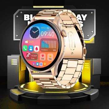 LIGE 2023 גברים שעון חכם Bluetooth שיחה כושר Smartwatch עבור אנדרואיד iOS AMOLED מסך HD ספורט שעון יד רוז זהב שעונים