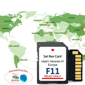 Sync2 F11 Sat NAV SD karte ללא תשלום ניווט 64GB Memnory פלאש המפה כרטיס לאירופה HM5T-19H449-FF עם חינם נגד ערפל Flim