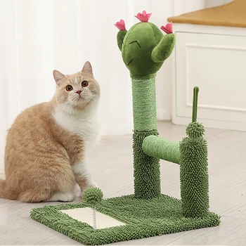 חתול מטפס על מסגרת הקן עץ, אינטראקטיבי לחתול צעצוע, הצבת מחדד, מגרדים, גדול, חתול מגרד פוסט, בית עץ חתולים