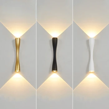 LED מנורת קיר קיר מתכת אור פנימי פמוט קיר מנורה בחדר מדרגות מסדרון מסדרון למעלה למטה אור הביתה במעבר תאורה לקישוט