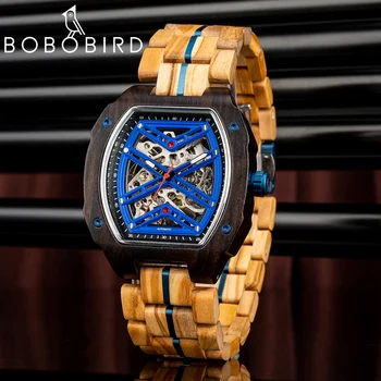 בובו ציפור גברים שעוני יוקרה חדשה העליון אוטומטי מכאני שעון יד השעון לוגו מותאם אישית מתנות מגניב תיבת רלו גבר