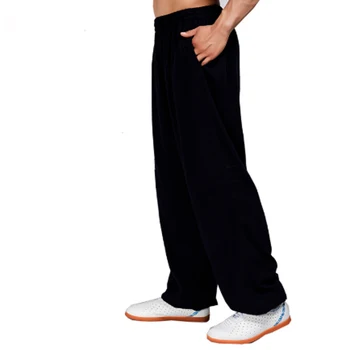 טאי צ ' י מכנס כותנה רופף פשתן מכנסיים אומנויות הלחימה קונג פו, רץ יוגה בבית אימון Mens מכנסיים יוגה מכנסיים