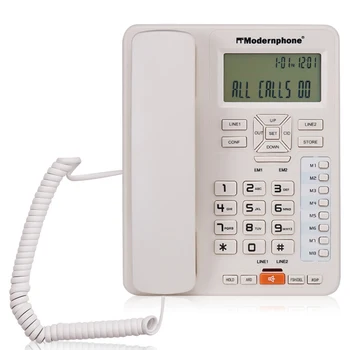 פתול טלפון עם שיחה מזוהה רמקול קיר לארון טלפון פתול קווי טלפון עם חיוג צלילי/FSK כפולה, מערכת הזיכרון 8 מפתח