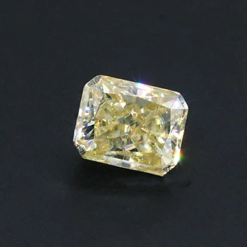 1-3ct קורן לחתוך אור צהוב Moissanite אבנים רופפים באיכות גבוהה VVS1 גיאומטריות Moissanite יהלום חרוז עם הגר 