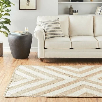 שטיח יוטה טבעי קלוע בסגנון הפיך שטיח מודרני אזור מגורים בבית השטיח השטיח שטיחים עבור הסלון
