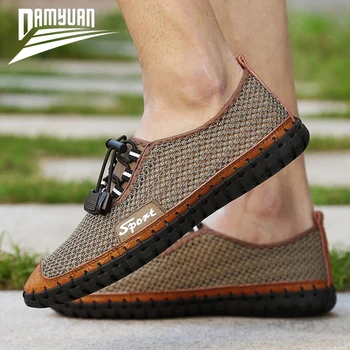 Damyuan קיץ 2020 ההגעה גברים נעלי סופר לנשימה אור נעליים מזדמנים חלול רשת נעלי ספורט גברים נהיגה נעליים בתוספת גודל