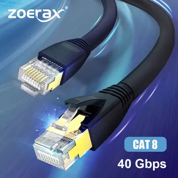 ZoeRax Cat8 כבל ה-Ethernet STTP 40Gbps 2000MHz חתול 8 רשת RJ45 Lan תיקון כבל המודם נתב לאינטרנט RJ 45 כבל ה-Ethernet