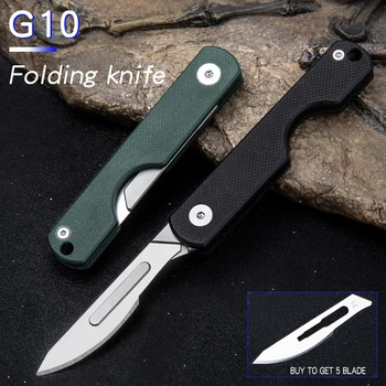 חדש G10 ידית מתקפלת סכין אזמל חיצונית Multi-פונקציה כלי חיתוך להבים להחלפה