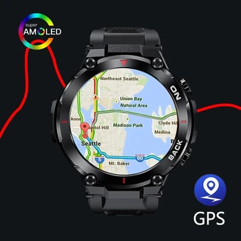 2023 הצבאי החדש GPS שעון חכם AMOLED 360 * 360 מסך HD קצב הלב עמיד למים שעון חכם, הוא ישים עבור Xiaomi Huawei