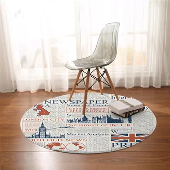 עיתון עגול, השטיח בחדר השינה בריטניה לונדון הכיסא באזור השטיח מגזין שטיח הרצפה חדשות אותיות קלאסי לשחק את האוהל מחצלת