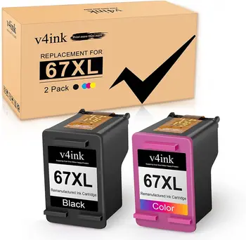 67XL 67 XL שחור-צבע דיו תואם HP Deskjet בנוסף 4140 4152 4155 4158