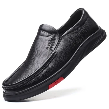 2023 גברים עור אמיתי נעלי 38-44 נגד החלקה Outsole גומי נעליים רכות זקן מקרית נעלי עור
