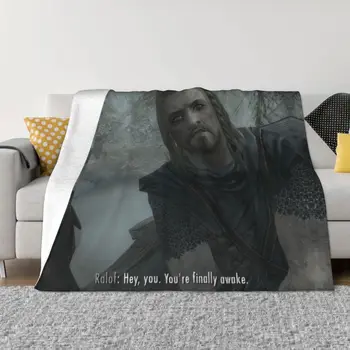 Skyrim משחק וידאו מם שמיכת פליז פלנל חמים היי אתה אתה ער לבסוף לזרוק שמיכות הביתה למיטה הספה כיסויי מיטה
