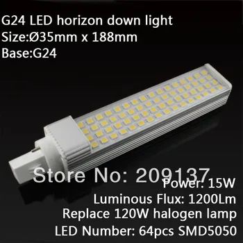 מחיר הקידום LED תירס אור 15w 5050 SMD E27 G24 LED מנורת נורת תאורה 85~265V 64 נוריות 64smd אחריות 2 שנים CE ROHS