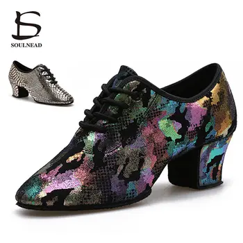 לטינית רוקד סלסה נשים נעלי נשי ג 'אז נעלי ריקוד צבעוני העקב 5 ס