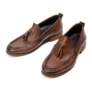 עבודת יד מקרית רך גברים נעליים מזדמנים באיכות גבוהה לבוש רשמי פרה נעלי עור עסקי החתונה נעלי מעצבים נעלי גברים