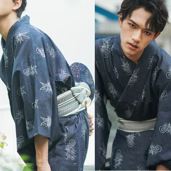 חדש בסגנון מסורתי יפני סמוראי קימונו לאדם יאקאטה חלוק רחצה Hekoobi חופשי בסגנון סאונה Homewear חגורת השמלה הארוכה