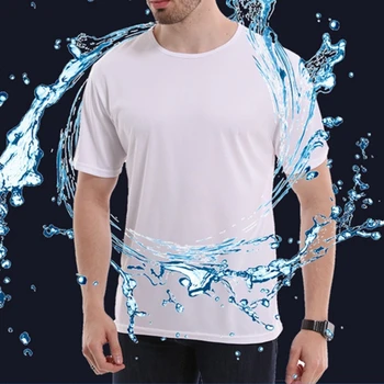 לא.2 A1274 עמיד למים צבע מוצק גברים חולצה רכה שרוול קצר מהיר יבש העליון לנשימה ללבוש עמידים טי