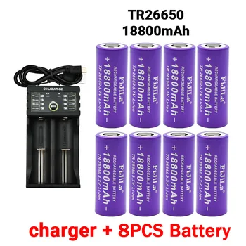 Neue 3,7 V 26650 Batterie 18800mAh Li-Ion Akku für LED Taschenlampe Li-Ion Batterie Akkumulator Batterie + Ladegerät