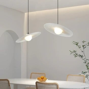 מודרני נורדי מעצב אורות תליון חדר האוכל המטבח מנורה לבן שחור מתכת עיצוב הבית Hanglamp Luminaire המתלים