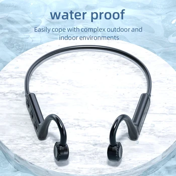 עצם הולכה אוזניות Bluetooth תואם-5 1 IPX5 עמיד למים נמוכה עיכוב האוזן לחבר אוזניות מוסיקה אוזניות לבן