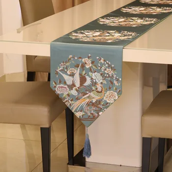 סיני חדש אלגנטי ברוקד רקום שולחן ראנר יוקרתי מודרני, יפני וקוריאני שולחן קפה שולחן בד