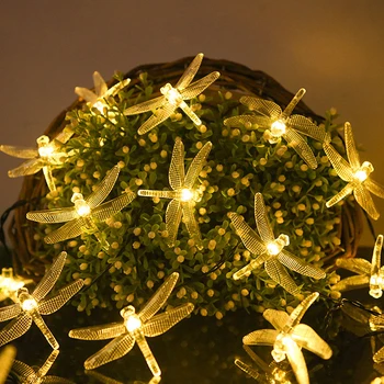 C2 השמש חג המולד אורות מחרוזת 20 50 LED סולארית שפירית פיות אורות סולארית מופעל על אורות מחרוזת גרלנד על חג המולד בבית