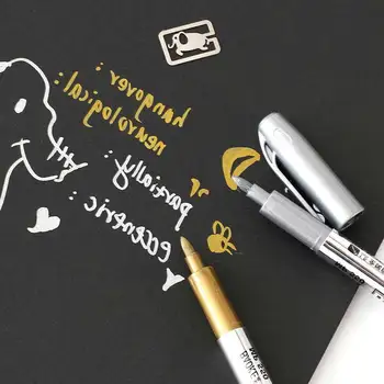זהב כסף צבע צבע עט מתכת עט טכנולוגיה קישוט Craftwork אמנות ציור אמנות Metalic בד עטי סמן כתיבה