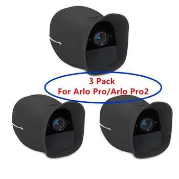 3 Pack מכסה עורות ארלו Pro ו ארלו Pro 2 חכם אלחוטי מצלמת אבטחה,מים, עמיד בפני קרינת UV,התאמה מושלמת(Black_